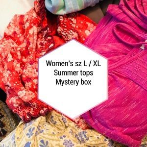 Mystery box ! Boho summer tops sz L / XL & jewelry